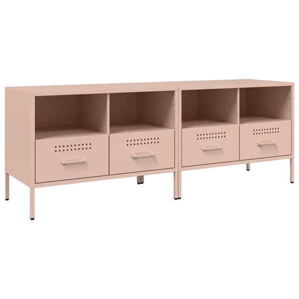 vidaXL Meubles TV 2 Pièces rose 68x39x50 5 cm acier laminé à froid