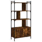 vidaXL Bibliothèque avec portes chêne fumé 76 5x30x154 5 cm