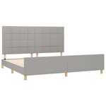 vidaXL Cadre de lit sans matelas gris clair 200x200 cm tissu