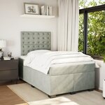 vidaXL Sommier à lattes de lit et matelas gris clair 120x190cm velours
