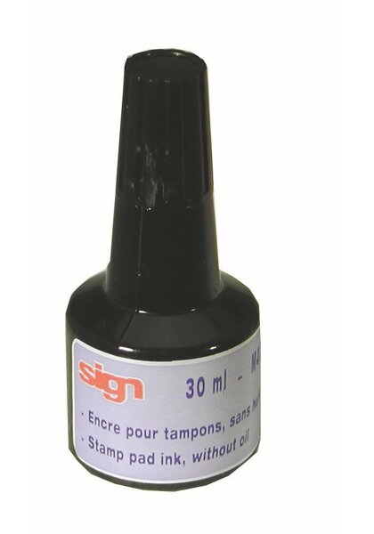 Encre pour timbre caoutchouc et tampons encreurs coloris noir SIGN