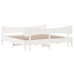 vidaXL Cadre de lit sans matelas blanc 200x200 cm bois massif de pin