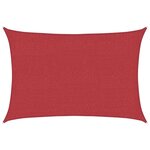 vidaXL Voile d'ombrage 160 g/m² Rouge 2x2 5 m PEHD