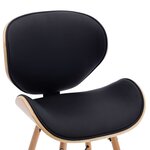vidaXL Chaises à manger lot de 2 noir similicuir et bois courbé