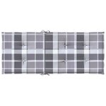 vidaXL Coussins de chaise jardin à dossier haut lot de 2 carreaux gris