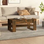 vidaXL Table basse chêne fumé 102x55x45 cm bois d'ingénierie