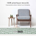 Tapis extérieur terrasse réversible - Tapis de jardin imperméable et résistant UV - Motif carrelage - Vert - 182x122 cm - HOMESCAPES