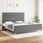 vidaXL Cadre de lit sans matelas gris foncé 180x200 cm tissu
