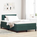 Lit à ressorts vidaXL avec matelas vert foncé 120x200 cm en velours