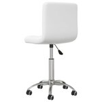 Chaise fauteuil siège de bureau informatique étude pivotante similicuir blanc 02_0024047