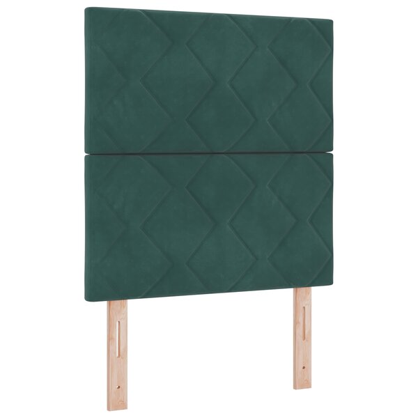 vidaXL Tête de lit en velours motifs diamants vert foncé 80 cm