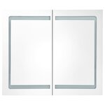 vidaXL Armoire de salle de bain à miroir LED Blanc brillant 80x12x68cm
