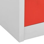 vidaXL Armoires à casiers 5 Pièces Gris clair et rouge 90x45x92 5cm Acier
