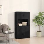 vidaXL Haut meuble chêne noir 80x33x150 cm Bois d'ingénierie