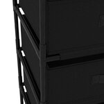 vidaXL Étagère de rangement avec 4 paniers en tissu Acier Noir