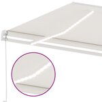 vidaXL Auvent manuel rétractable avec LED 350x250 cm Crème