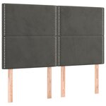 vidaXL Sommier à lattes de lit et matelas Gris foncé 140x200cm Velours