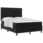 Lit à ressort vidaXL avec matelas Noir 140x190 cm Velours