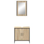 vidaXL Set de Meubles de Salle de Bain 2 Pièces Chêne Sonoma en MDF