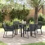 vidaXL Ensemble de Salle à Manger de Jardin 5 Pièces Noir Rattan Poly