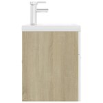 vidaXL Armoire d'évier et lavabo intégré Blanc/chêne sonoma Aggloméré