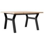 vidaXL Table basse cadre en Y 80x80x45 5cm bois de pin massif et fonte