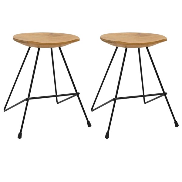 vidaXL Tabourets lot de 2 bois de teck massif