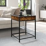 vidaXL Table basse avec LED Infinity chêne fumé 40x40x51 cm