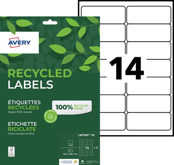 Etiquettes - 99,1 x 38,1 mm - laser - l7163