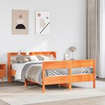 vidaXL Cadre de lit sans matelas cire marron 120x200cm bois pin massif