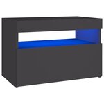 vidaXL Meubles TV avec lumières LED 2 Pièces gris 60x35x40 cm