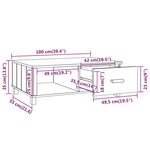 vidaXL Table basse HAMAR Gris foncé 100x55x35 cm Bois massif de pin