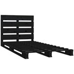 vidaXL Cadre de lit sans matelas noir 75x190 cm bois de pin massif