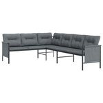vidaXL Canapé d'angle de jardin anthracite acier et textilène