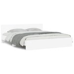 vidaXL Cadre de lit avec tête de lit et LED blanc 180x200 cm
