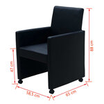 vidaXL Chaises à manger lot de 2 noir similicuir