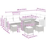vidaXL Ensemble de canapé de jardin 10 pièces avec coussins poly rattan noir