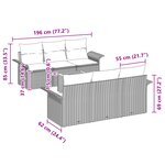 vidaXL Canapé de Jardin 7 Pièces avec Coussins Gris Rattan Poly Acacia