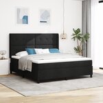 vidaXL Lit avec sommier et matelas & LED Noir 180x200 cm Tissu