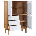 vidaXL Buffet haut OTTA marron et blanc 85x43x125 cm bois massif pin