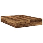 Cadre de lit de rangement vidaXL en vieux bois 160x200 cm