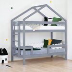 Lits cabane superposés KILI 90 x 200 gris