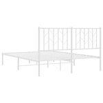 vidaXL Cadre de lit métal sans matelas et tête de lit blanc 135x190 cm