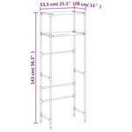 vidaXL Support de rangement 2 niveaux sur toilette Noir 53 5x28x143 cm