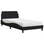 vidaXL Lit avec matelas noir 100x200 cm tissu