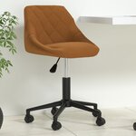vidaXL Chaise pivotante de bureau Marron Velours