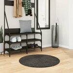 vidaXL Tapis ISTAN à poils longs aspect brillant anthracite Ø 80 cm
