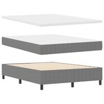 vidaXL Lit Box Spring avec Matelas Gris Clair 140x200 cm Tissu en Velours Côtelé