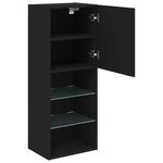 vidaXL Meuble TV avec lumières LED noir 40 5x30x102 cm
