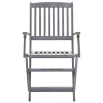 vidaXL Chaises pliables d'extérieur lot de 6 et coussins Bois d'acacia